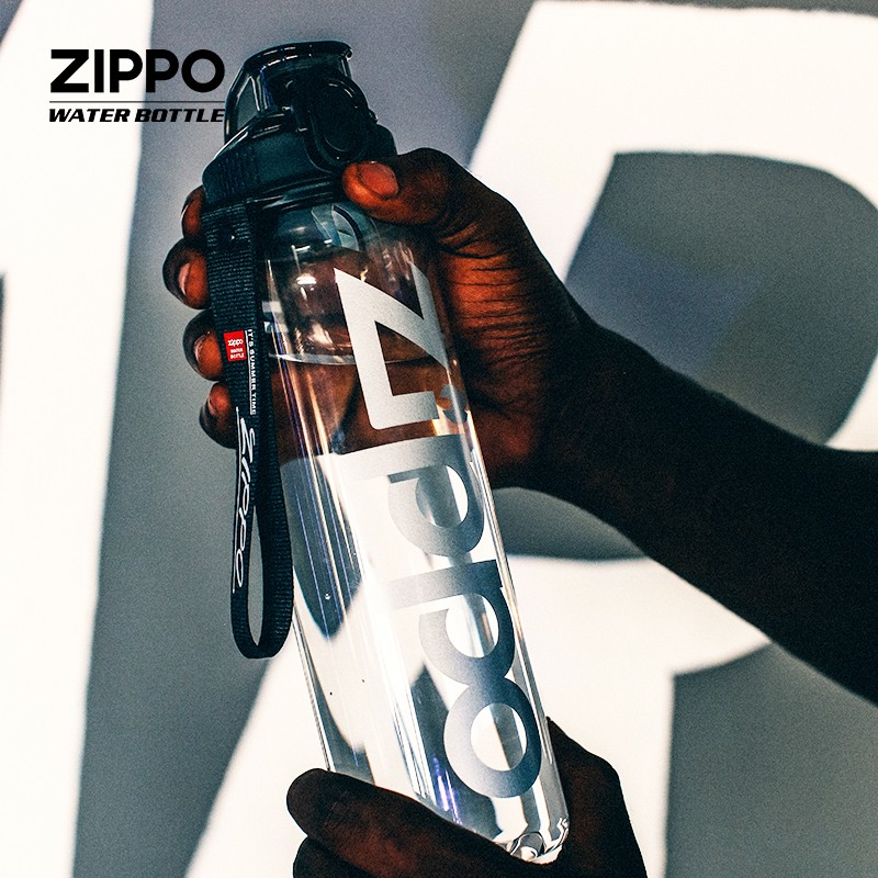 zippo塑料吸管杯便携水壶大容量学生杯子tritan健身运动水杯男生