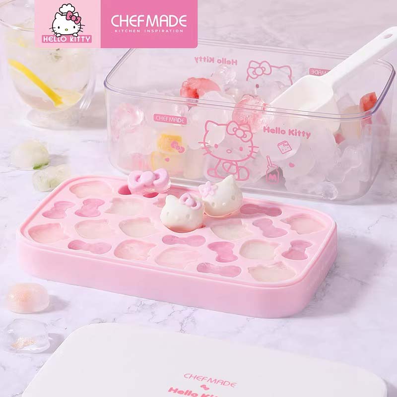 学厨冰块模具硅胶冰格自制雪糕模具带冰铲带盖婴儿家用发糕果冻模
