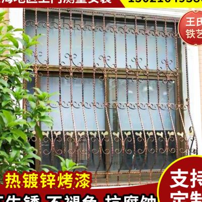 上海铁艺防盗窗小区别墅可开逃生窗欧式防护窗阳台飘窗铁艺围护栏