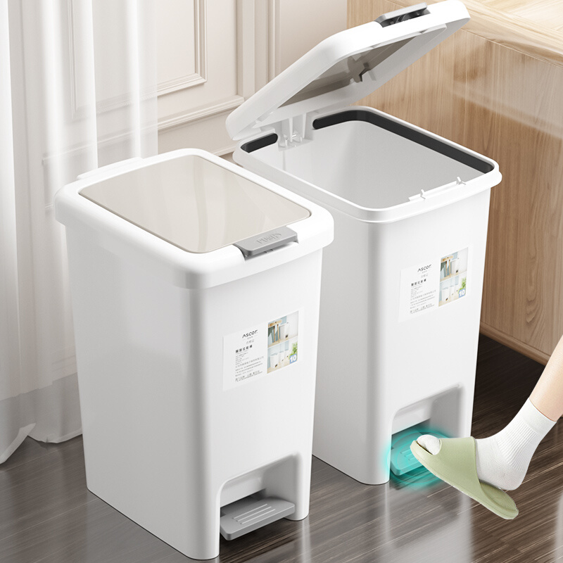 艾仕可垃圾桶家用2023新款厨房卫生间厕所客厅卧室带盖脚踏式纸篓