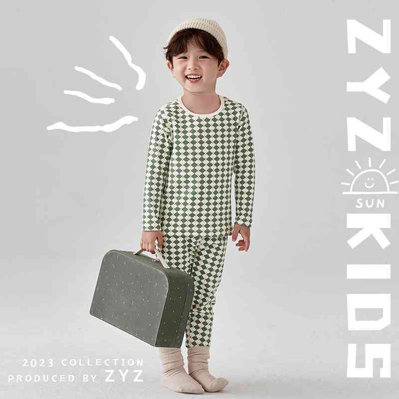 ZYZ设计师款儿童内衣裤套装A类无骨加厚睡衣羊毛拉架儿童秋衣秋裤