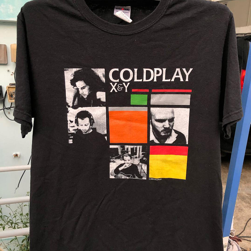 酷玩乐队周边coldplay摇滚乐队vintage复古短袖T恤FOG高街男女装