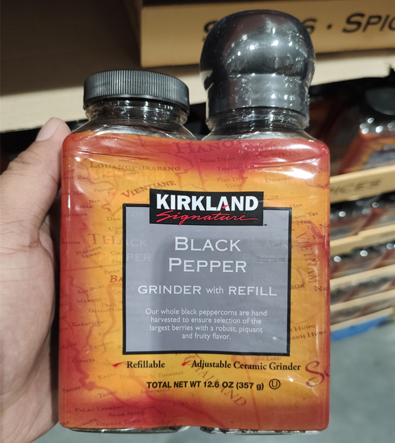 上海COSTCO开市客超市代购Kirkland科克兰黑胡椒粒含研磨器357g