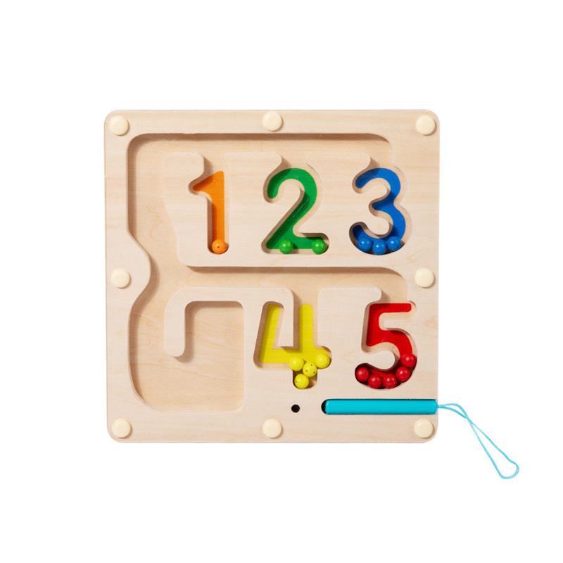 磁性数字迷宫走珠玩具幼儿童运笔吸铁早教益智力逻辑思维训练游戏
