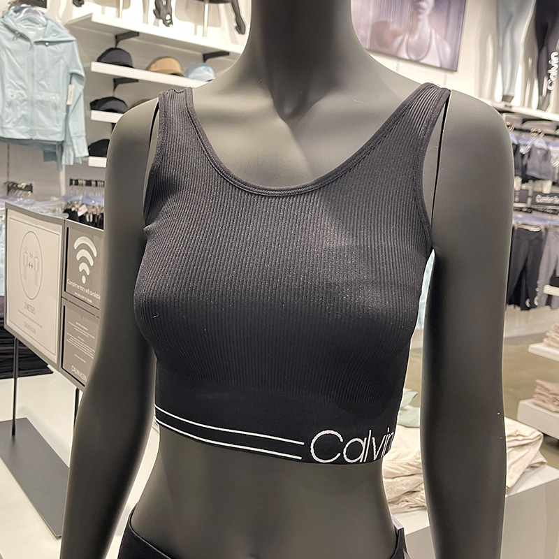 CK Calvin Klein女士新款舒适无胸垫高弹力运动内衣瑜伽背心马甲