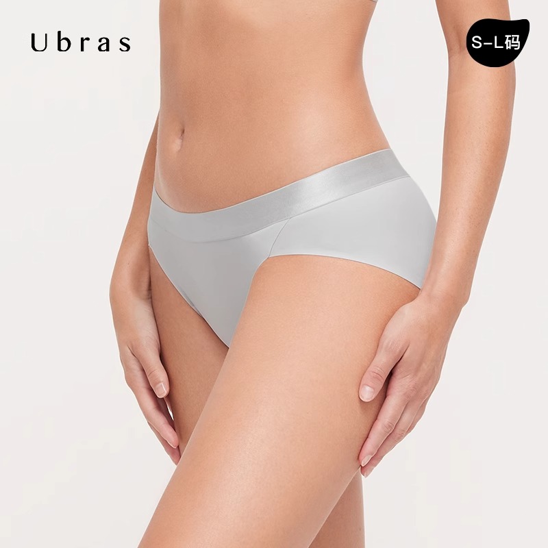 ubras 微光织带低腰内裤女性感抗菌三角裤一片式无痕舒适轻薄透气