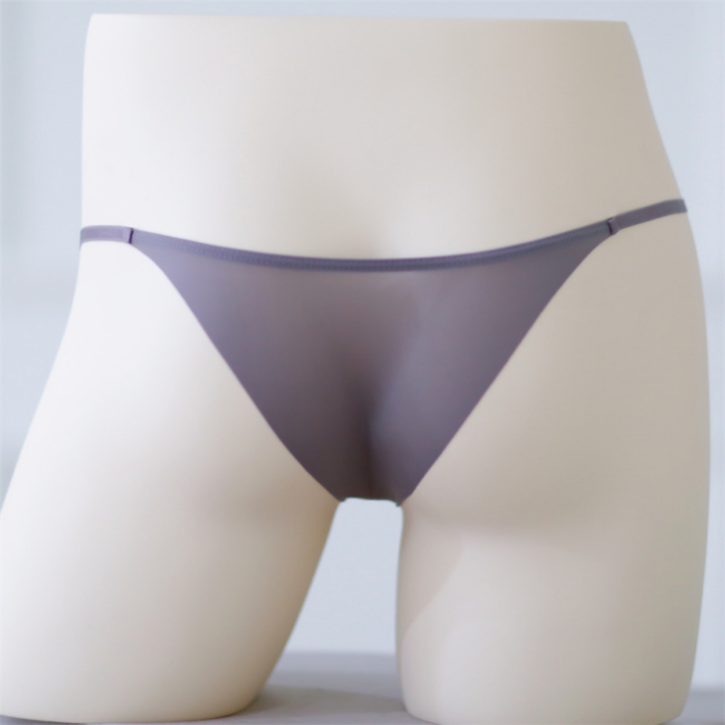 三角内裤男士冰丝丁字性感超薄无痕透明半包臀低腰面膜男生一片式