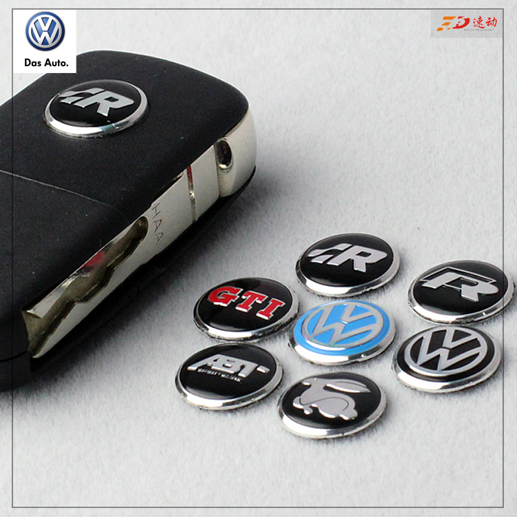 VW 大众遥控器标志 大众汽车遥控钥匙标 车标贴个性金属贴 凸面款