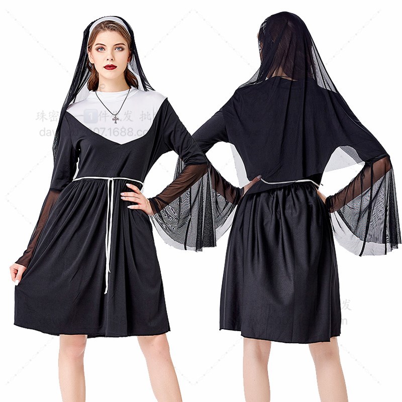 珠密恋情趣内衣 COSPLAY演出服新款修女服游戏制服新款 万圣节服
