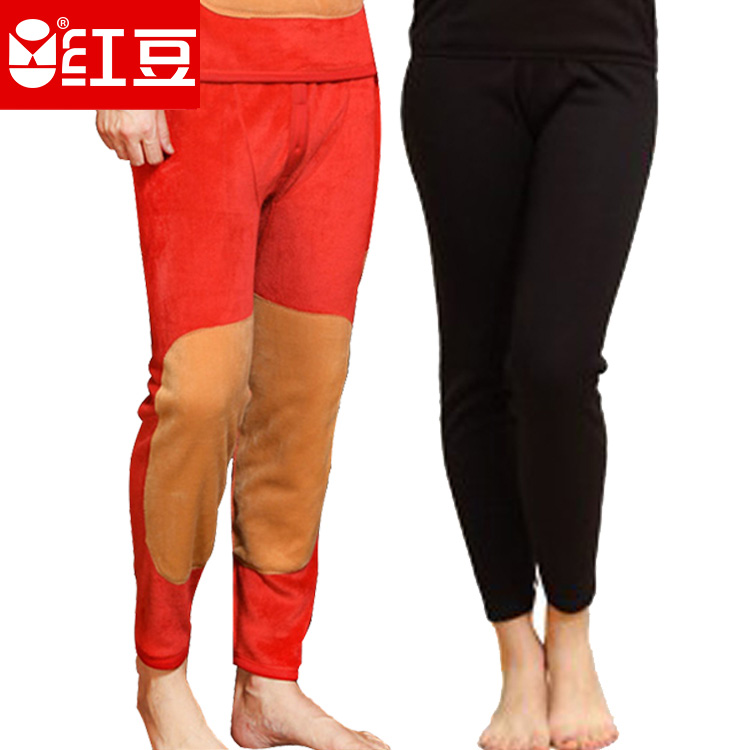 红豆内衣男女士加绒加厚冬保暖单条保暖裤护膝保暖一体裤