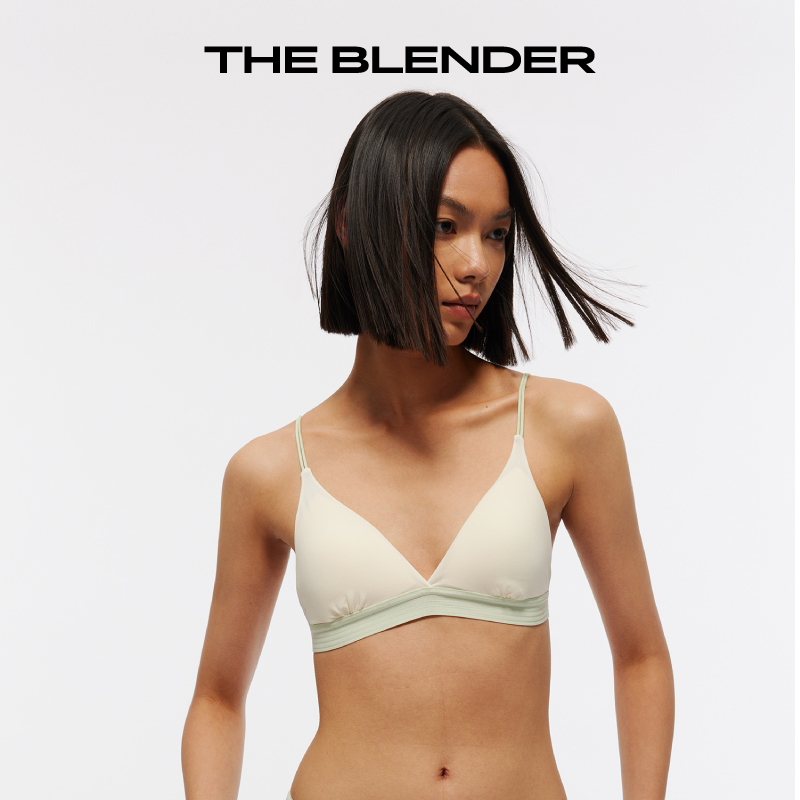 The Blender撞色美背性感无钢圈内衣夏季女胸罩文胸三角杯套装