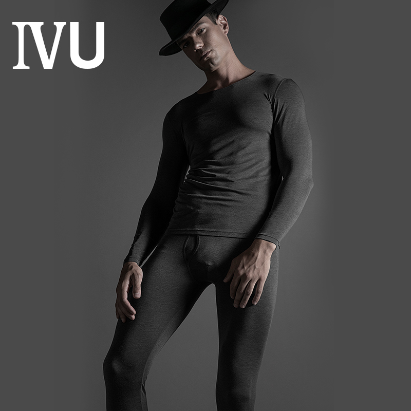 安莉芳旗下IVU男士薄款莫代尔保暖内衣套装圆领睡衣套装UD00090