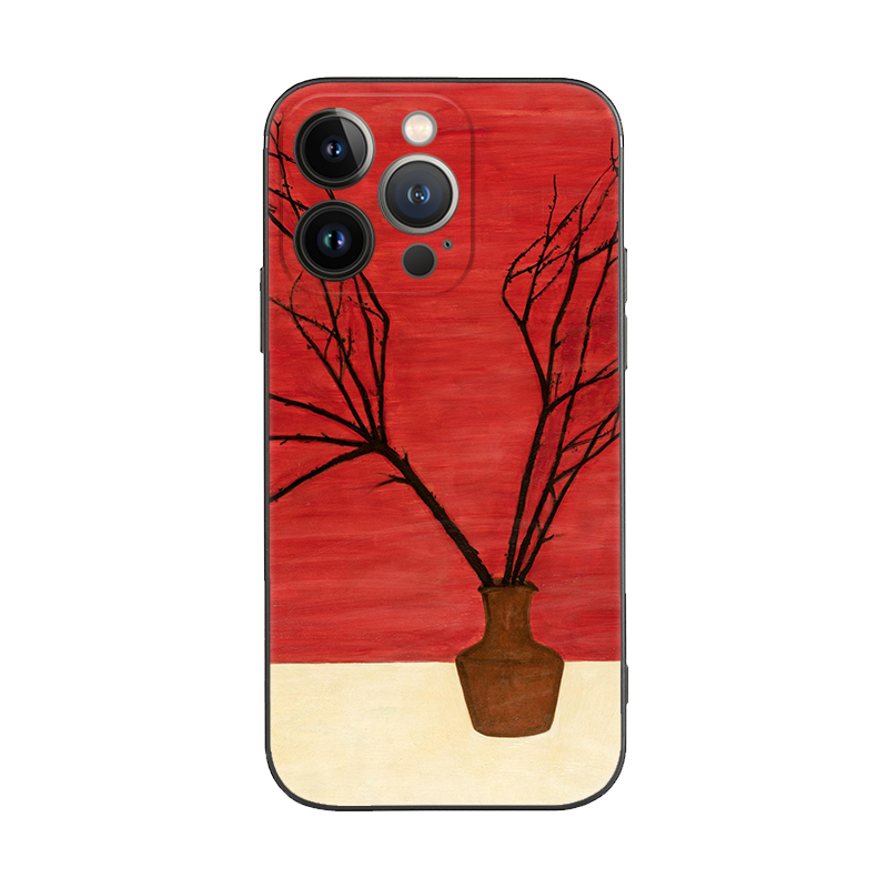 红墙繁枝Sanyu常玉的花儿中国风油画适用iPhone XS Max苹果15/14pro手机壳678plus