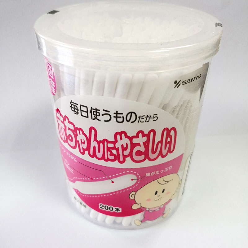 日本原装进口山洋婴儿系列棉签棉棒极细双螺旋宝宝用 4种规格可选