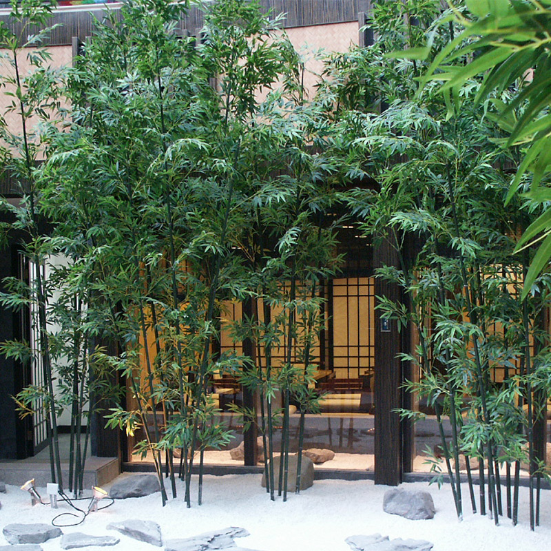 美空仿真竹子装饰隔断假竹子管道屏风绿竹子人造青竹盆景盆栽绿竹
