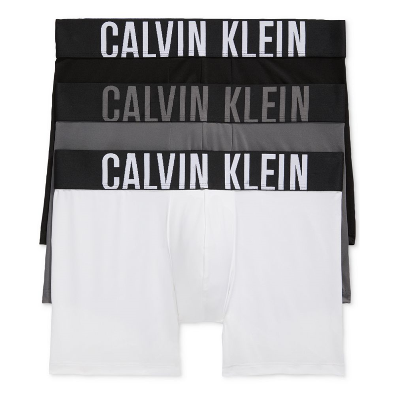 Calvin Klein/凯文克莱男平角内裤3件装舒适运动百搭印花腰边弹力