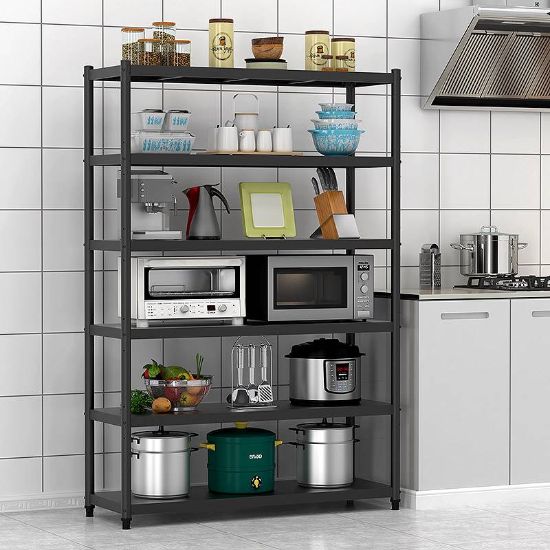 厨房置物架落地黑色碳钢夹缝收纳整理架冰箱缝隙微波炉烤箱锅架