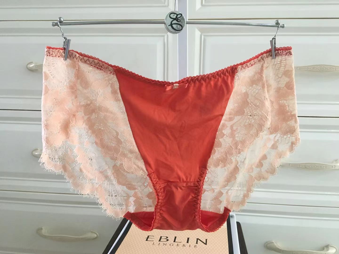 韩国EBLIN 专柜正品蕾丝拼接内裤超性感无痕平角裤透气