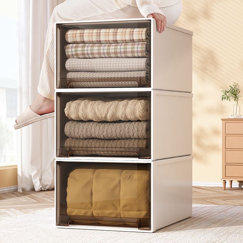 收纳箱抽屉式裤子透明整理箱家用衣物储物柜子衣柜塑料内衣收纳盒