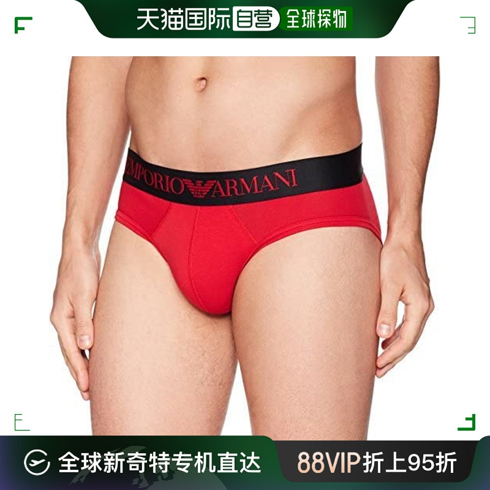 香港直邮EMPORIO ARMANI 男士红色三角内裤 111285-7A729-17574