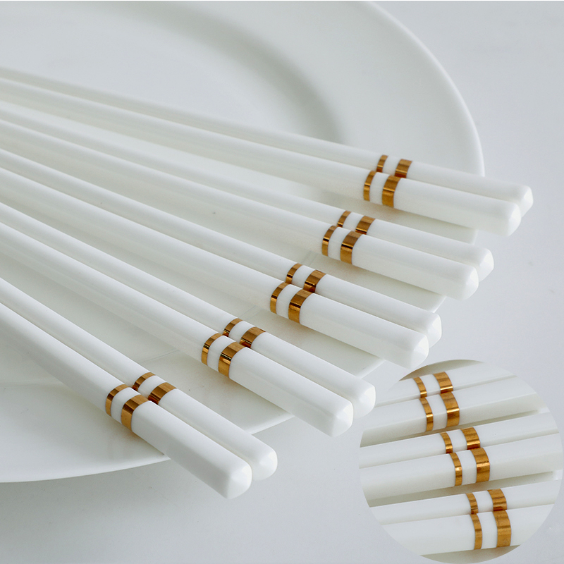 五双十双陶瓷筷子青花筷子家用瓷筷不发霉可进洗碗机筷子骨瓷筷子