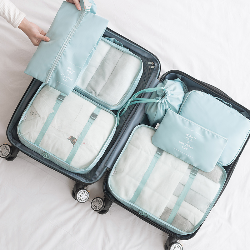 旅行收纳袋六件套行李箱衣物衣服整理包套装旅游内衣分装袋子布袋