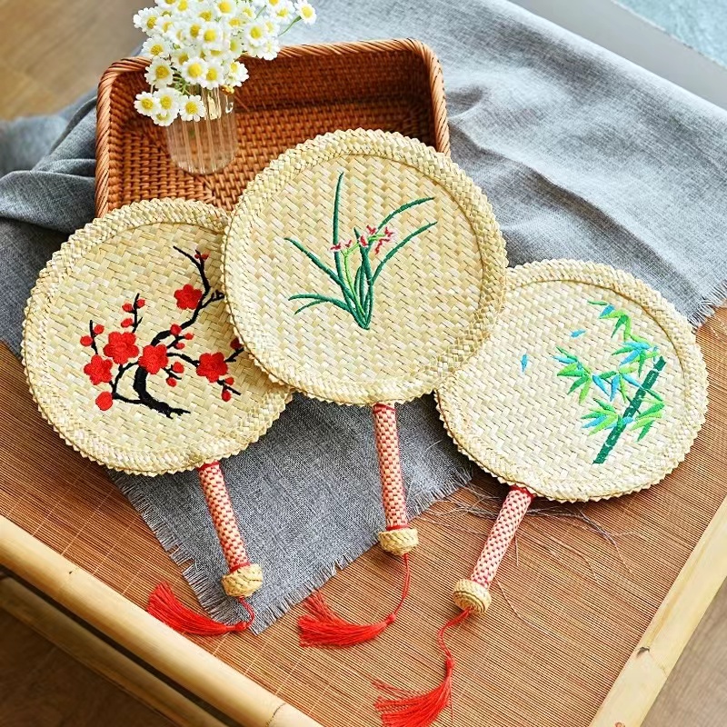 扇子大蒲扇刺绣老式夏季手工编织宝宝婴儿童小芭蕉扇家用手摇扇风