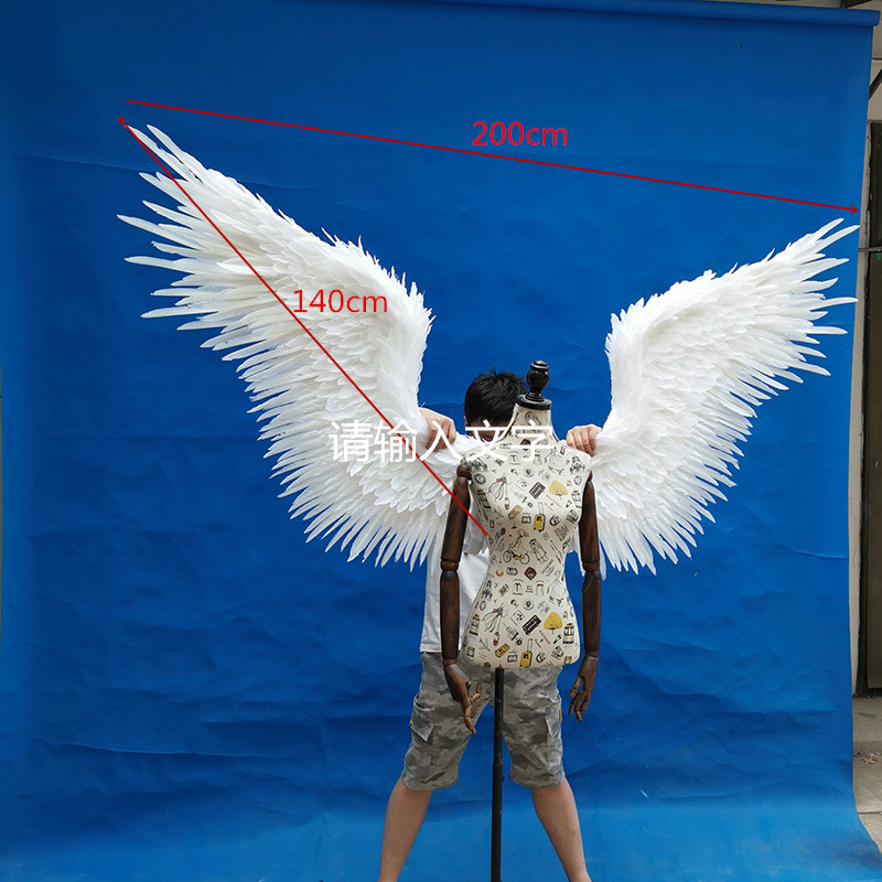 天然羽毛翅膀道具天使维密装饰大号摄影橱窗店铺网红墙白色创意
