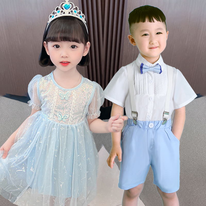 六一儿童舞蹈演出服快乐的小星星蝴蝶结幼儿园蓬蓬纱裙可爱公主裙