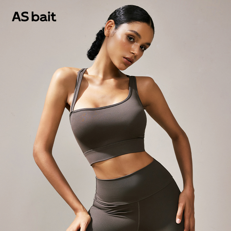 ASbait工字运动文胸女高强度防震跑步瑜伽内衣一体收副乳健身背心