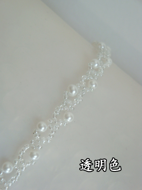 韩国时尚防滑隐形带水钻蕾丝文胸带 透明装饰内衣手工珍珠双肩带