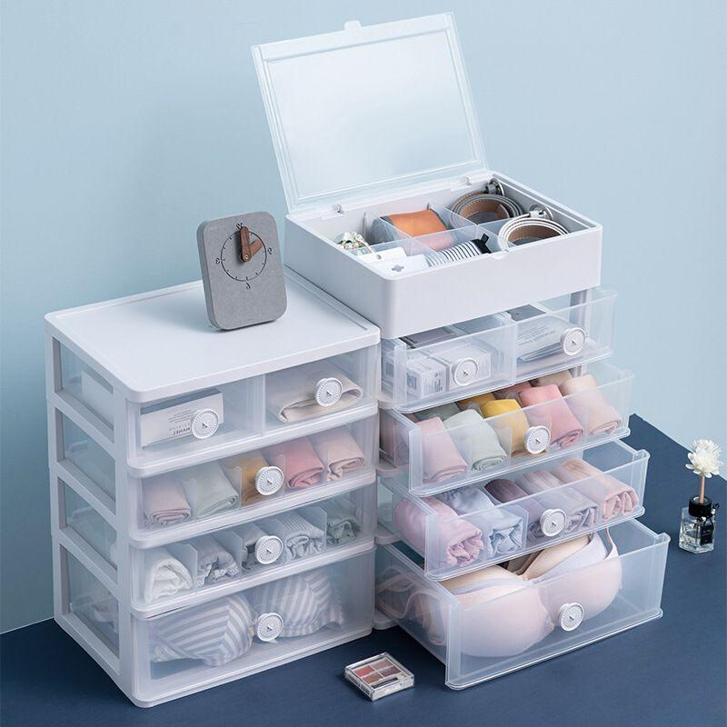 衣收纳盒透明抽屉式多层内衣裤袜子文胸收纳分格家用塑料收纳柜。