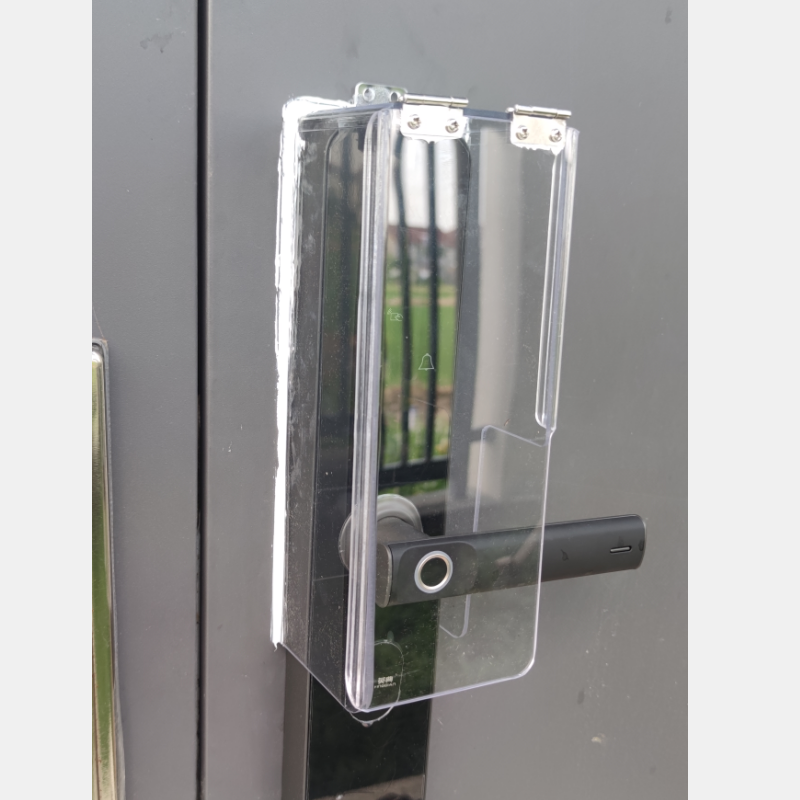 透明指纹锁防水罩人脸智能锁密码锁防雨罩户外室外断桥铝玻璃门锁
