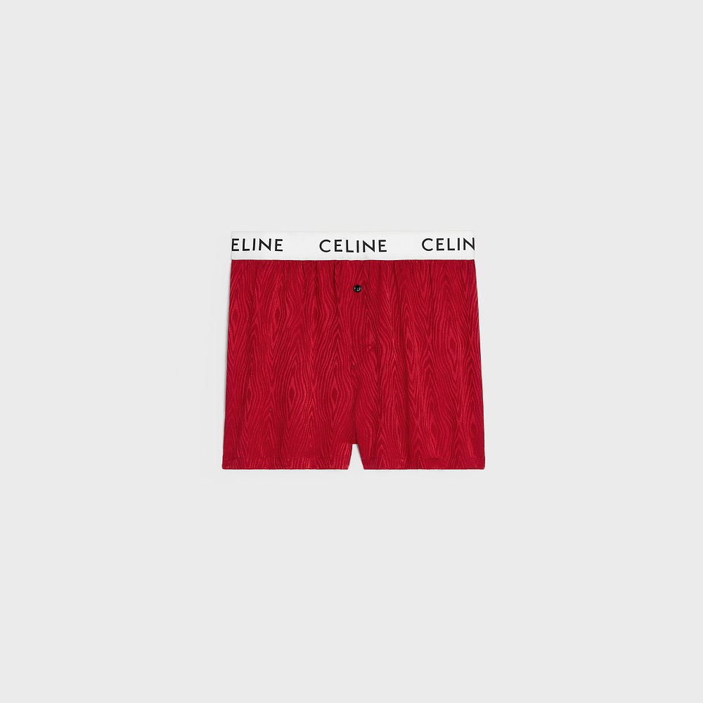 欧洲直邮Celine思琳男士内裤平角红色高弹性字母刺绣松紧带耐磨