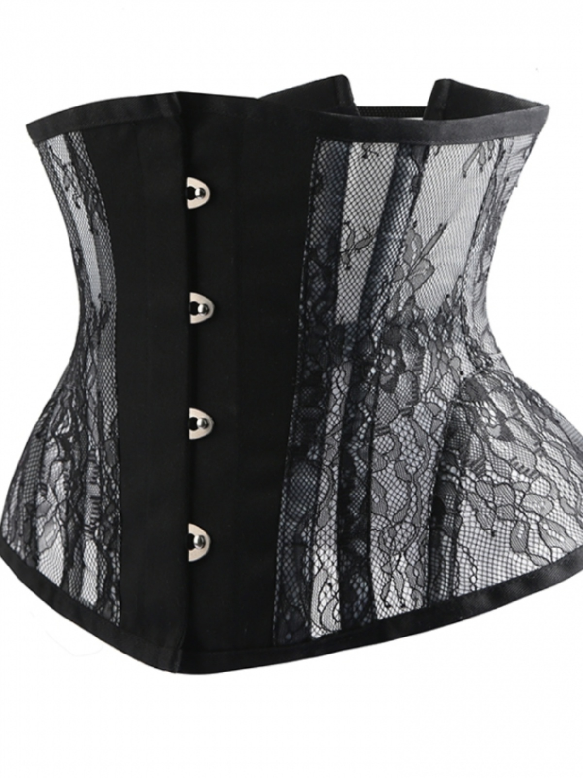 黑色沙漏包跨束身衣腰封马甲蕾丝胸衣婚纱corset钢骨瘦身束腰内衣