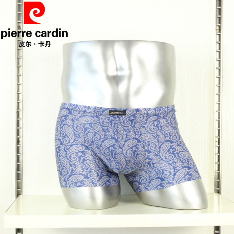 新款专柜正品皮尔卡丹男士印花冰丝平角男内裤P537213