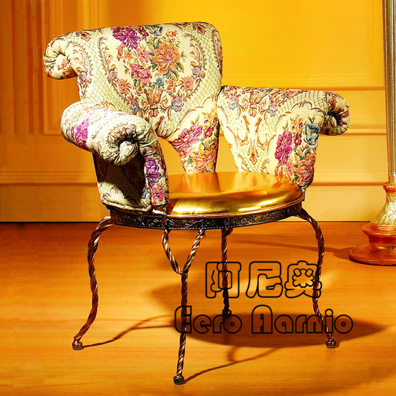 古典餐椅 欧式围椅 星级酒店会客椅 样板房软包椅 花布餐椅SC010