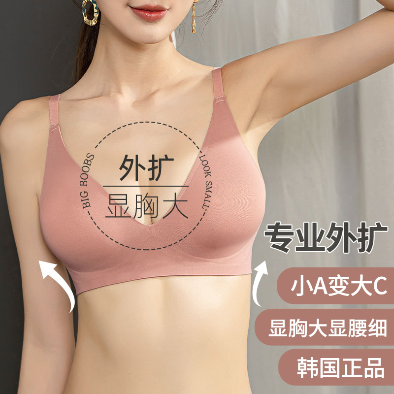 韩国外扩型胸内衣女小胸聚拢显大性感漫画文胸无痕无钢圈加厚垫