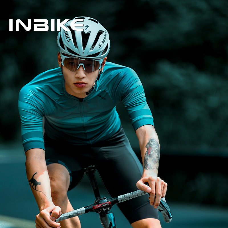 INBIKE新款骑行服男自行车短袖套装夏季公路车衣服速干透气上衣
