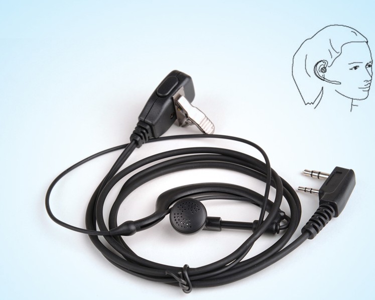 耳机对讲机耳机耳麦粗线耐拉入耳式通用型F头K头耳挂式软耳挂