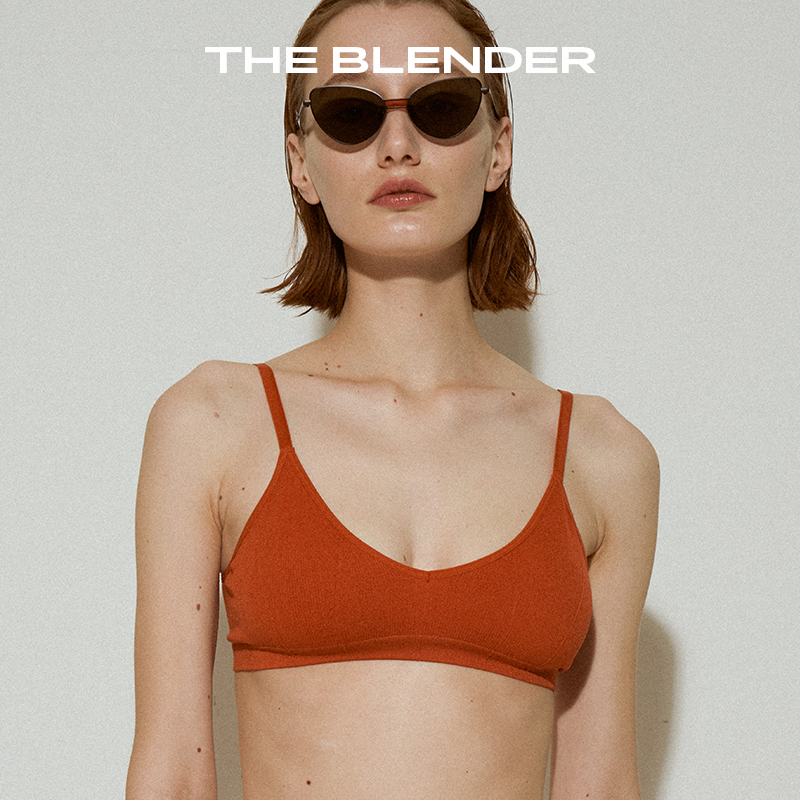 The Blender 无钢圈无胸垫柔软舒适无缝针织透气纯色法式内衣套装