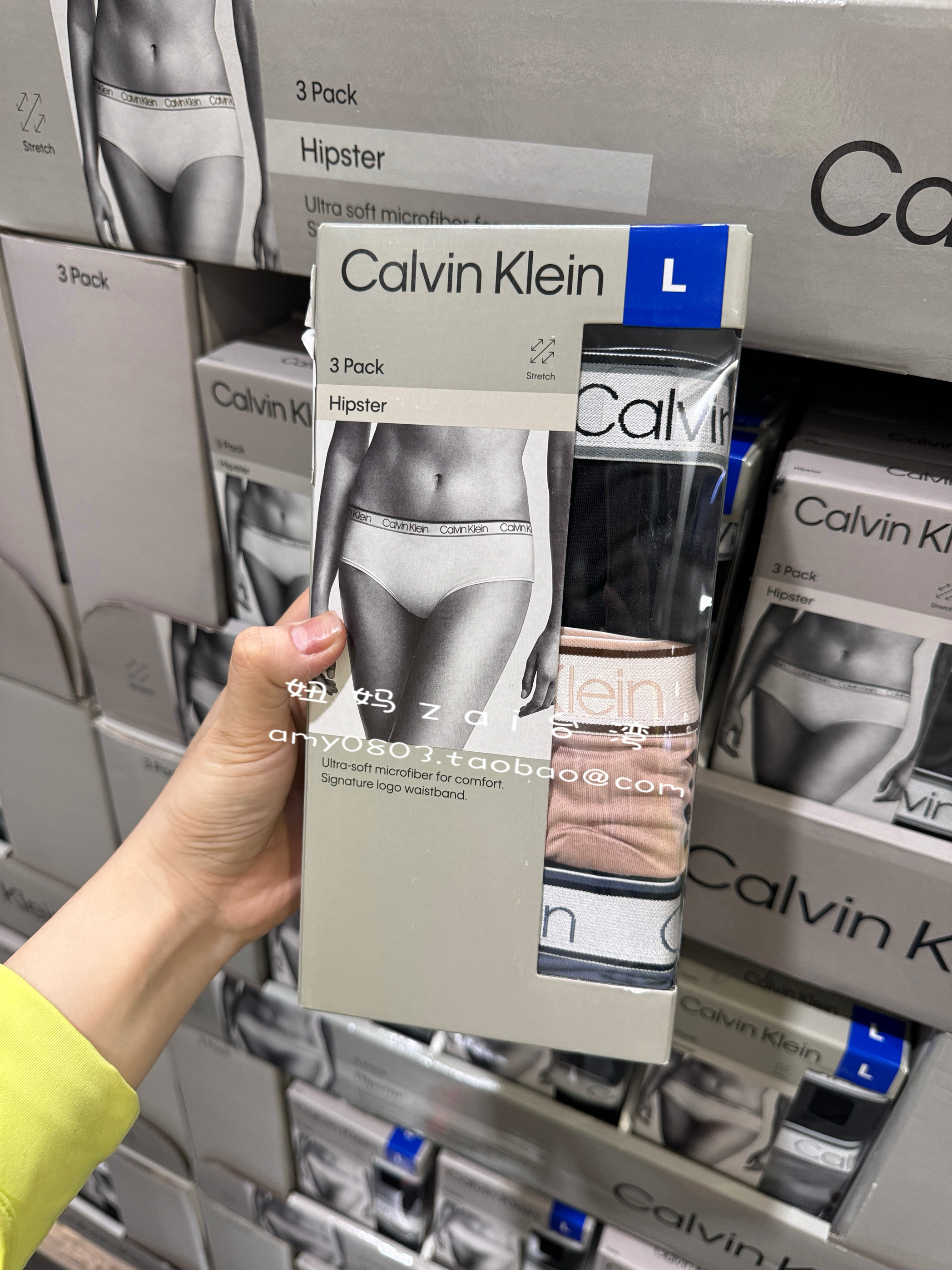 台湾代购Calvin Klein 女士三角内裤3条一盒棉质舒适中腰款