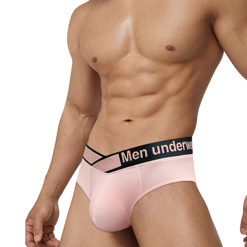 Men Underwear PUMP! 交叉腰头性感纯色三角内裤男士个性内衣