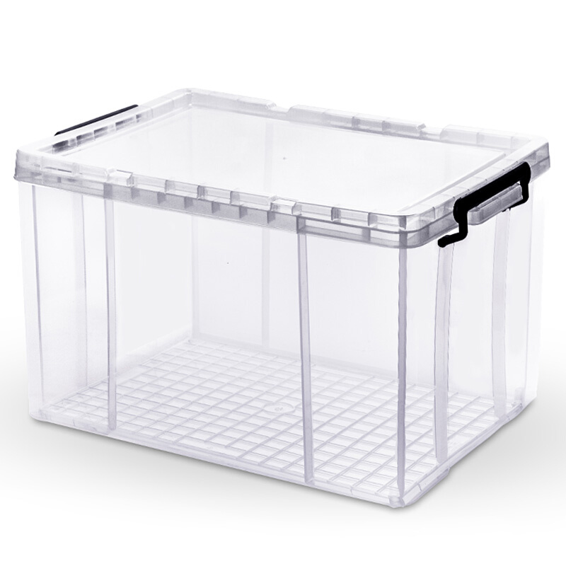 透明收纳箱塑料储物箱特大号收纳盒大号学生箱子密封直角整理书箱