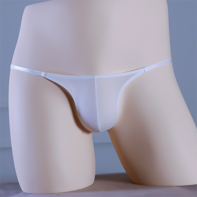 半包臀三角内裤男士短裤透明性感冰丝丁字新款内衣超薄男生男式