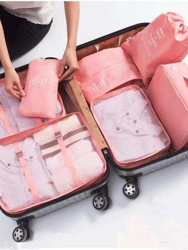 旅行收纳袋七件套套装 衣服整理打包袋旅游行李箱衣物内衣收纳包