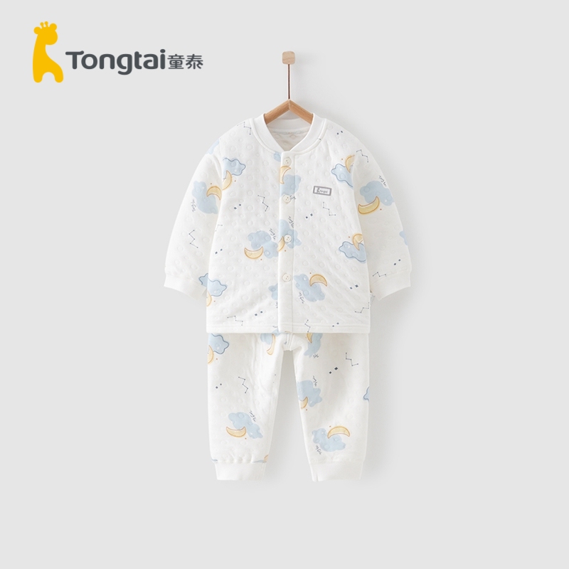 童泰婴儿纯棉衣服秋装0-1-3岁宝宝加厚儿童保暖内衣套装睡衣秋冬