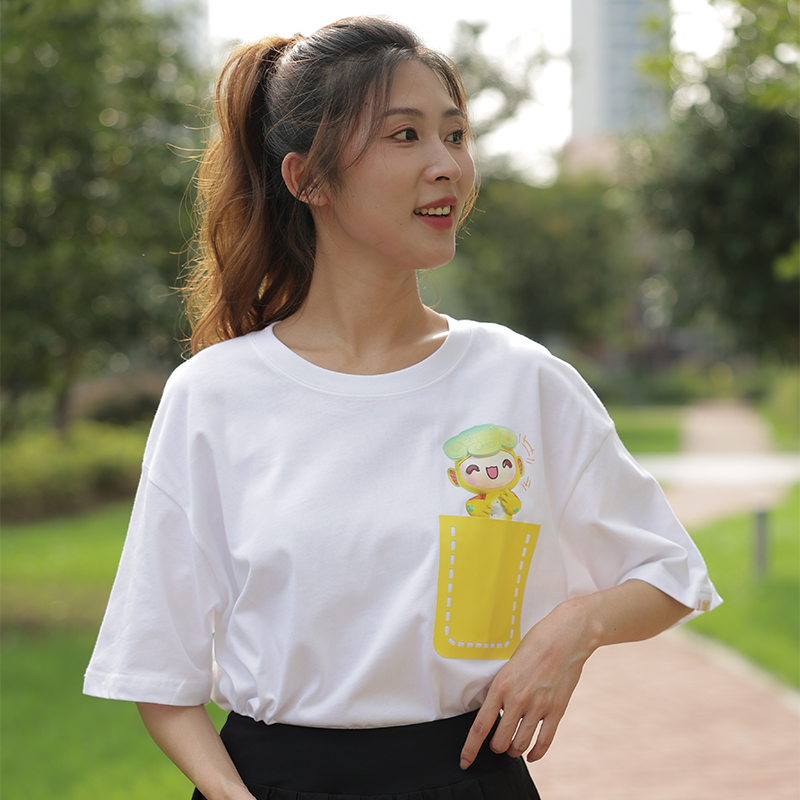 亚运吉祥物口袋款亲子T恤贴布口袋全棉面料造型可爱杭州亚运会
