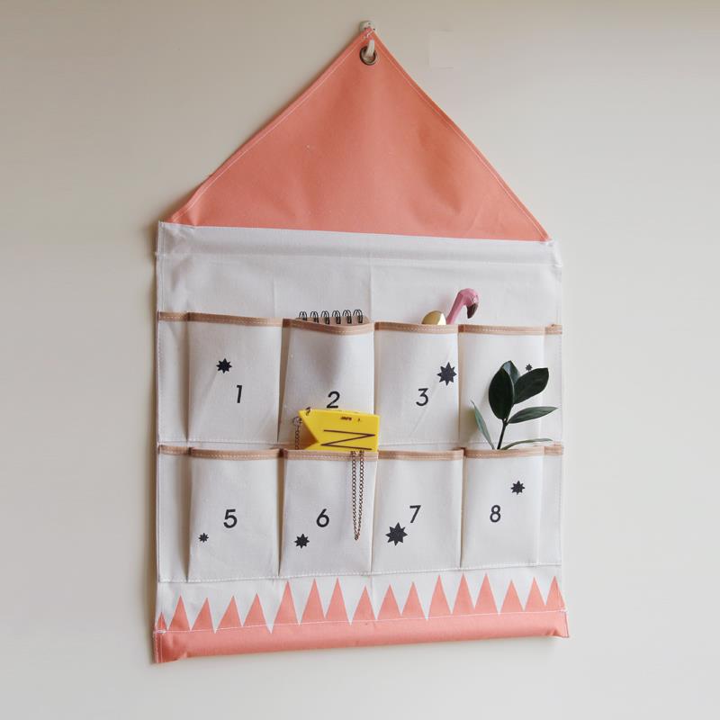 新北欧帆布儿童房 客厅 卧室 办公 多功能墙壁收纳挂袋