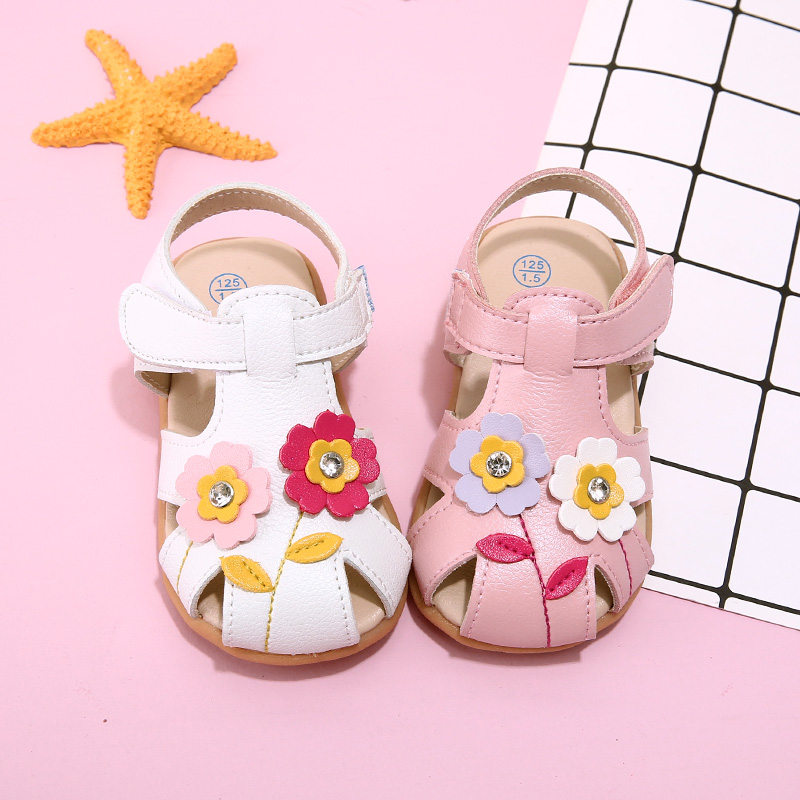 夏季儿童鞋女童包头凉鞋小童公主鞋1-2-3-4岁宝宝学步鞋软底韩版